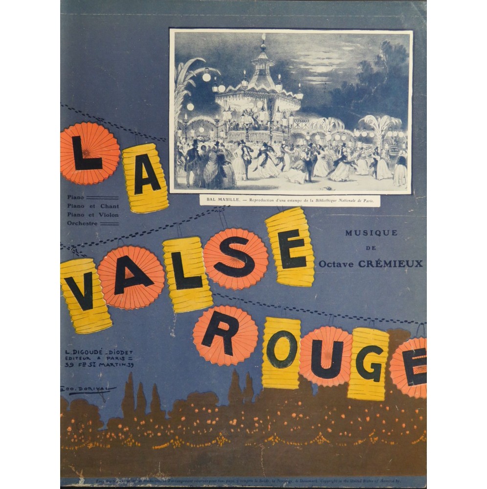 CRÉMIEUX Octave La Valse Rouge Piano 1910