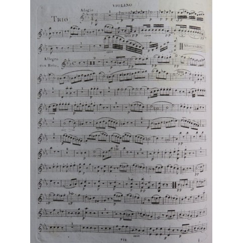 BEETHOVEN Trio op 38 Clarinette Violon Violoncelle ca1806