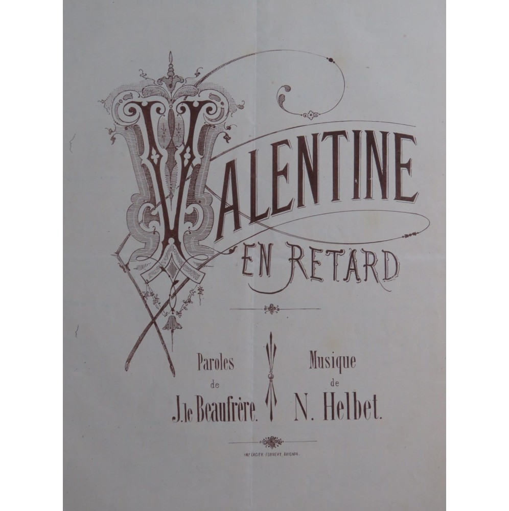 HELBET N. Valentine en retard Chant Piano