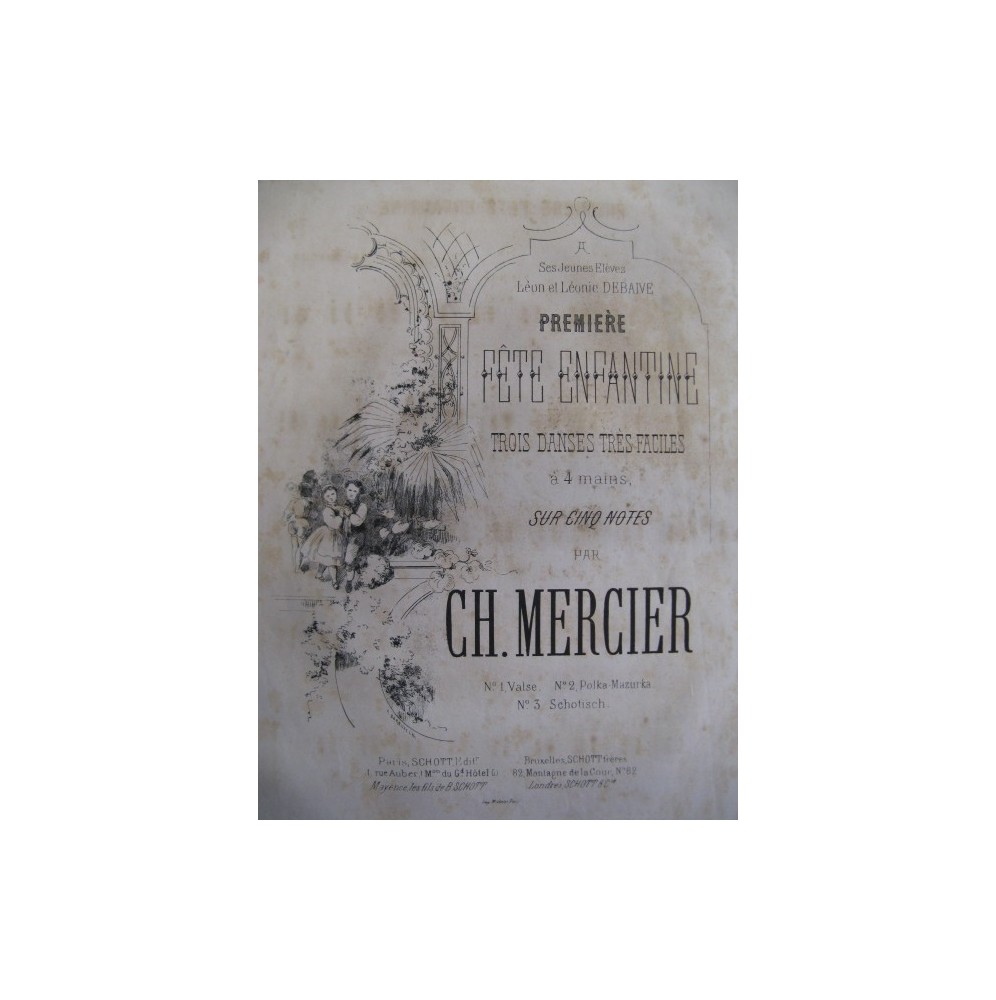 MERCIER Ch. 1ère Fête Enfantine Piano 4 mains 1863