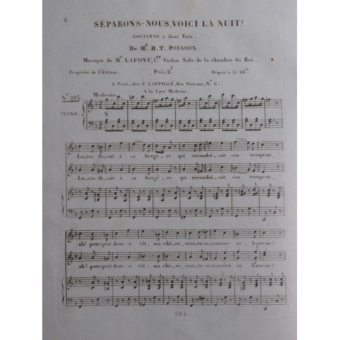 LAFONT Séparons-nous, voici la nuit Chant Piano ca1820