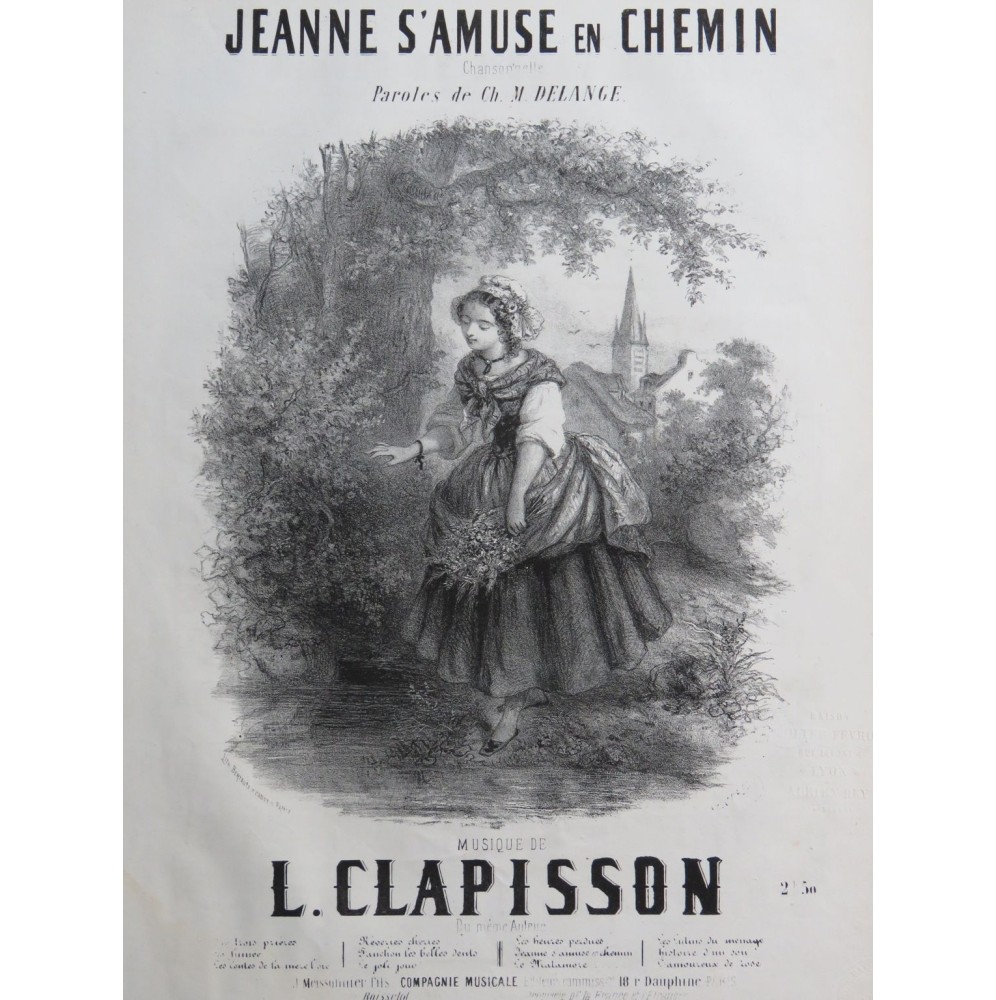 CLAPISSON Louis Jeanne s'amuse en chemin Chant Piano ca1850