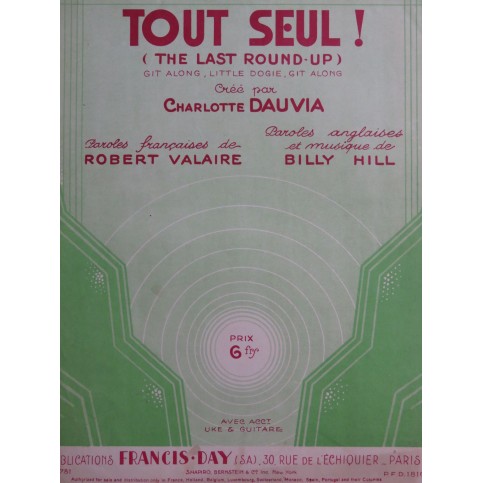 HILL Billy Tout Seul ! Chant Piano 1934