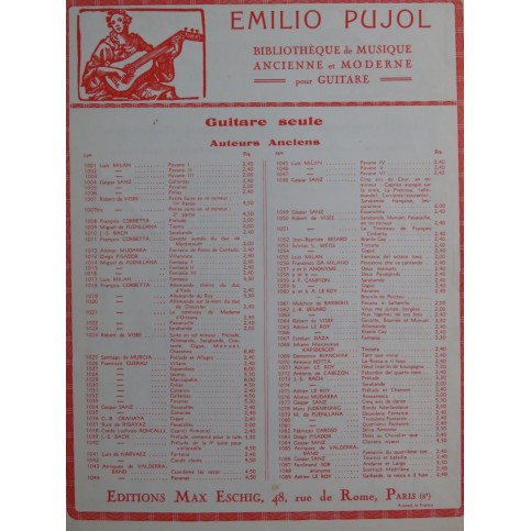 DE RIBAYAZ L. Ruiz Pasacalles Guitare 1957