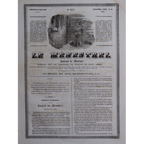 MAGNER Edouard Le Voyage Inutile Chant Piano 1838