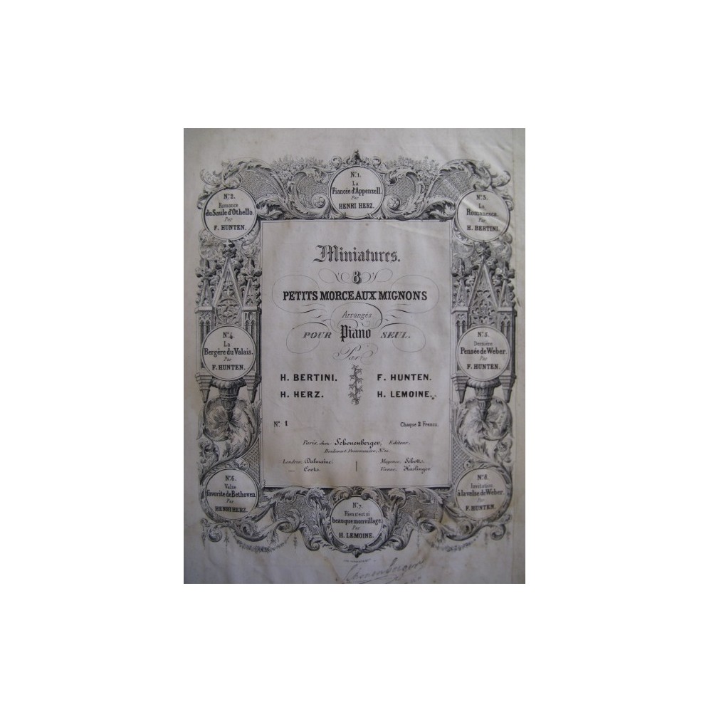 HERZ Henri La Fiancé d'Appenzell Piano ca1830