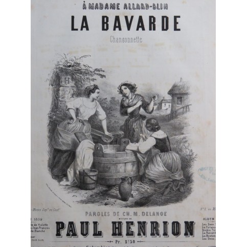 HENRION Paul La Bavarde Chant Piano ca1852