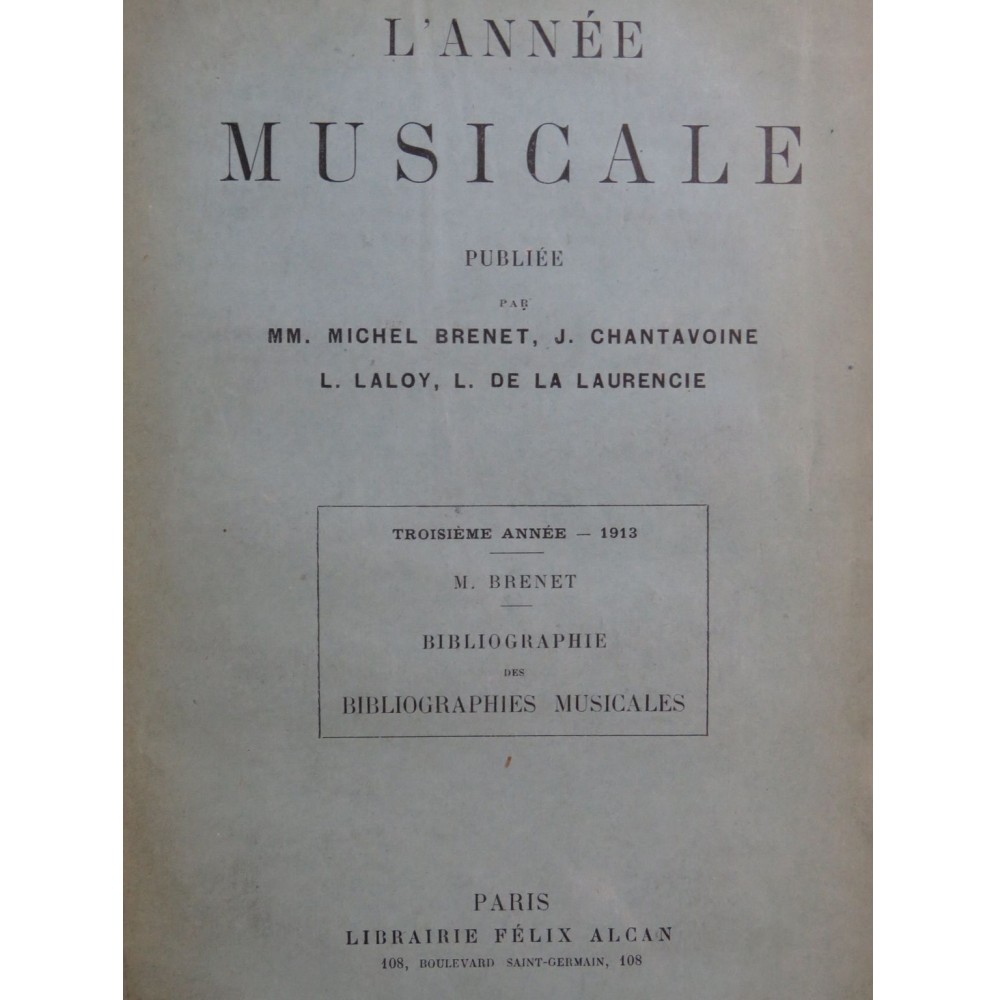 L'Année Musicale Troisième Année 1913