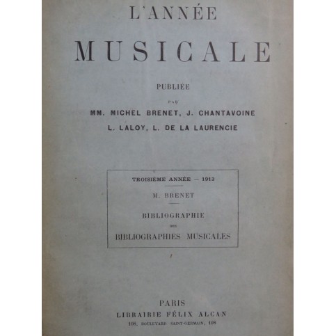 L'Année Musicale Troisième Année 1913