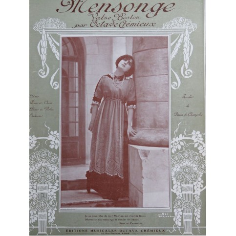 CRÉMIEUX Octave Mensonge Piano 1911