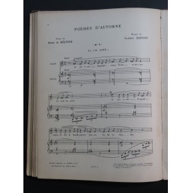 DUPONT Gabriel Les Heures Dolentes Poème d'Automne Piano Chant 1905