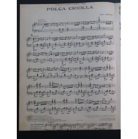 SENTIS José Polca Criolla Piano 1922