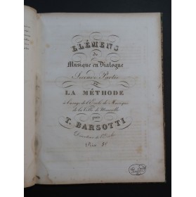 BARSOTTI Tommaso Méthode de Musique 1828