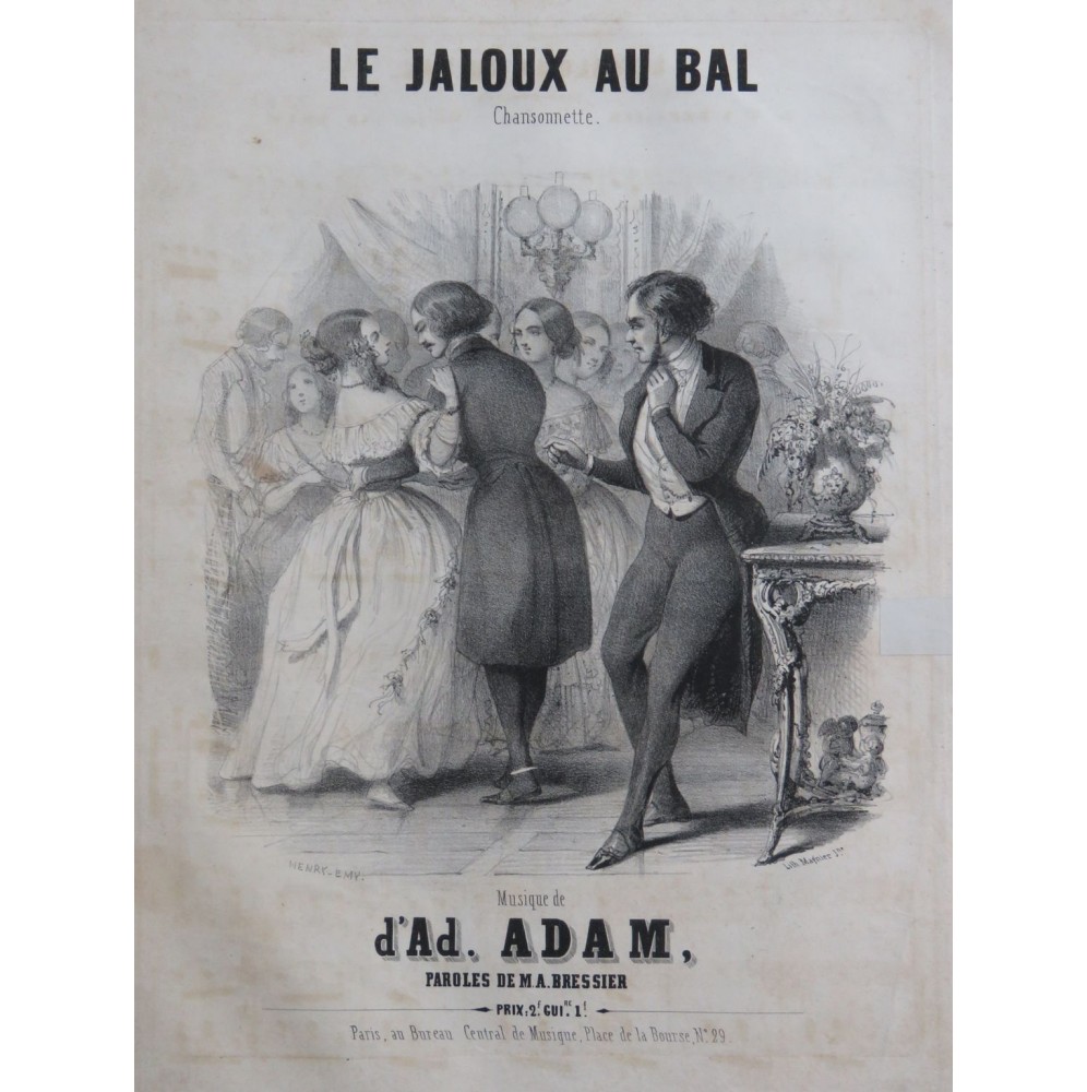 ADAM Adolphe Le Jaloux au Bal Chant Piano ca1840