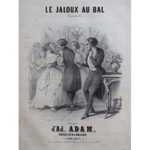 ADAM Adolphe Le Jaloux au Bal Chant Piano ca1840