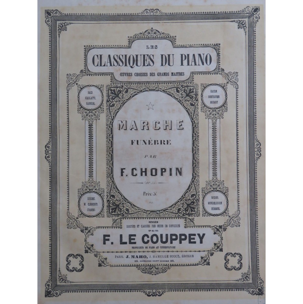 CHOPIN Frédéric Marche Funèbre op 35 Piano 1862