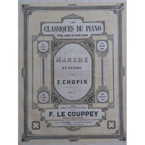CHOPIN Frédéric Marche Funèbre op 35 Piano 1862