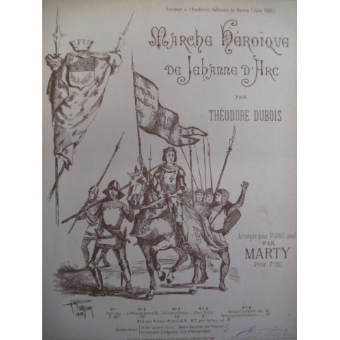 DUBOIS Théodore Marche Héroïque de Jeanne d'Arc Piano 1888