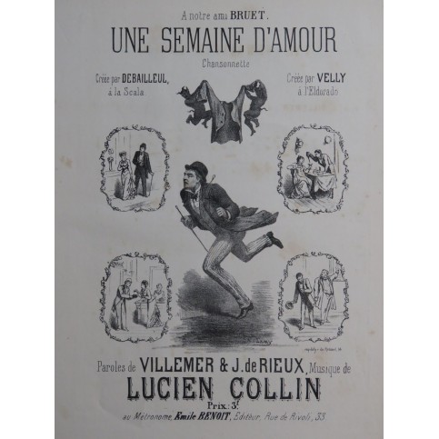 COLLIN Lucien Une Semaine d'Amour Chant Piano ca1880