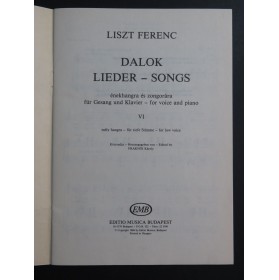 LISZT Franz Dalok Lieder Songs VI Chant Piano 1969