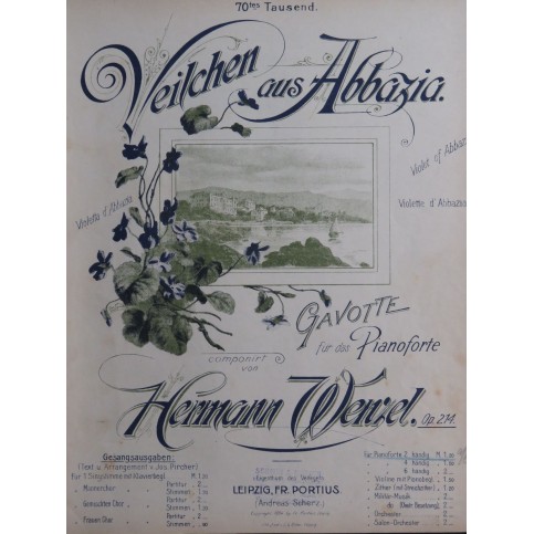 WENZEL Hermann Veilchen aus Abbazia op 214 Piano 1894