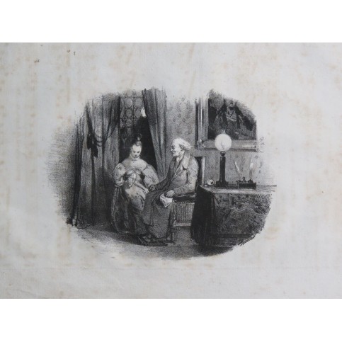 PANSERON Auguste La Leçon Chant Guitare ca1830