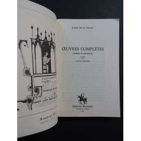 DE LA HALLE Adam Oeuvres Complètes Poésies et Musique 1982