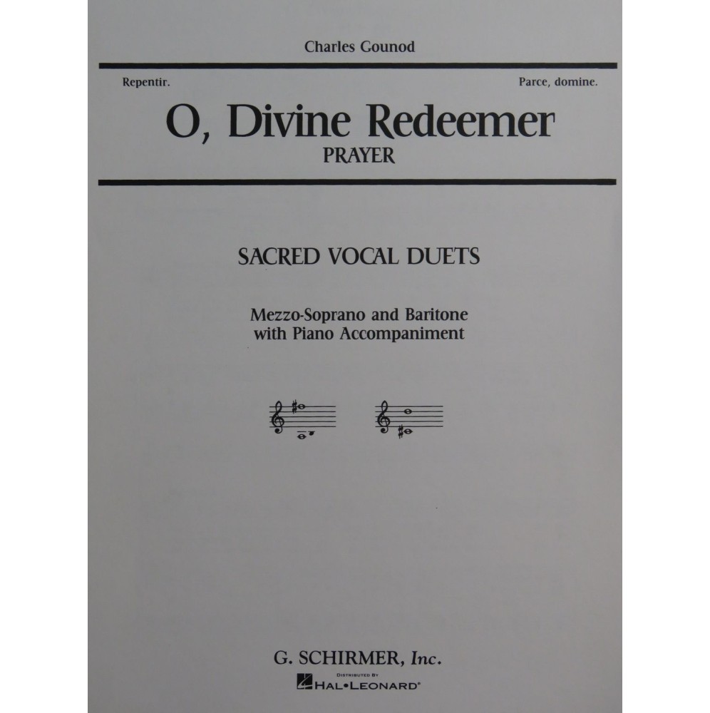GOUNOD Charles O, Divine Redeemer Chant Piano