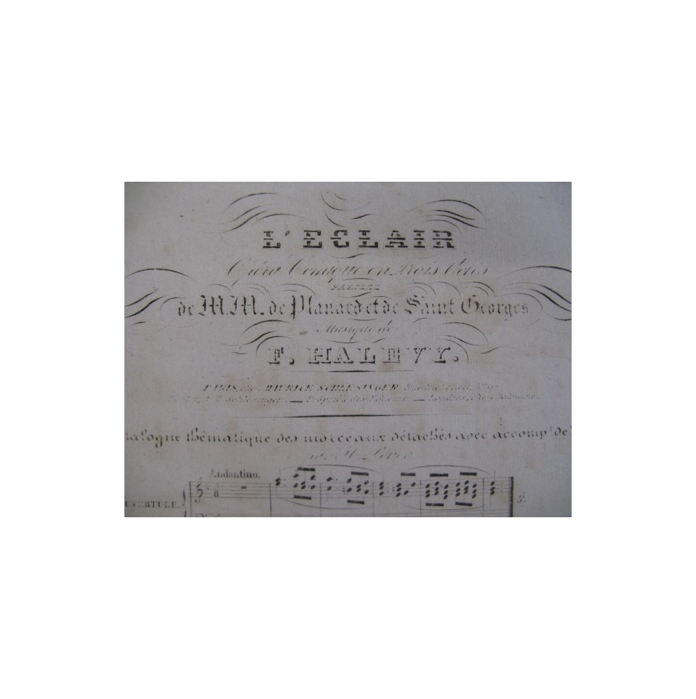 HALÉVY F. L'éclair No 2 Chant Piano 1837