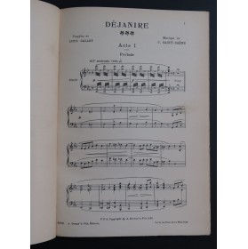 SAINT-SAËNS Camille Déjanire Chant Piano 1898