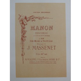 MASSENET Jules Manon Opéra...