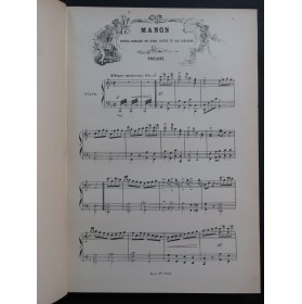MASSENET Jules Manon Opéra Dédicace Chant Piano 1895