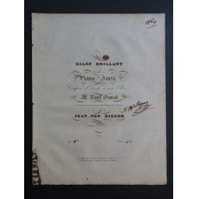 RIEGER Jean-Népomucène Galop Brillant op 76 Signature Piano ca1820