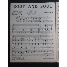 GREEN John W. Body and Soul Chant Piano 1930