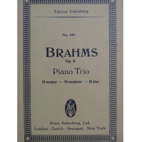 BRAHMS Johannes Trio op 8...