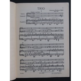 BRAHMS Johannes Trio op 8 Piano Violon Violoncelle