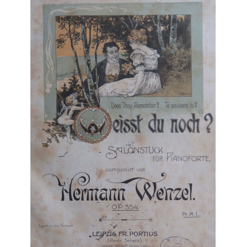WENZEL Hermann Weisst du noch ? op 354 Piano 1901