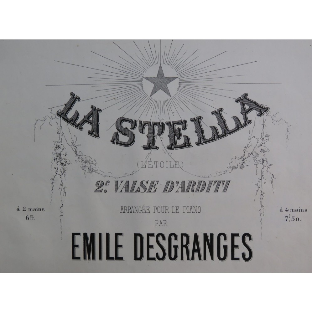 ARDITI Luigi La Stella 2e Valse Piano ca1861