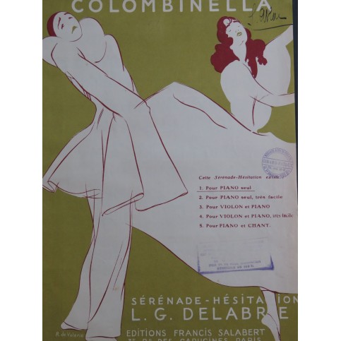 DELABRE L. G. Colombinella Piano 1921