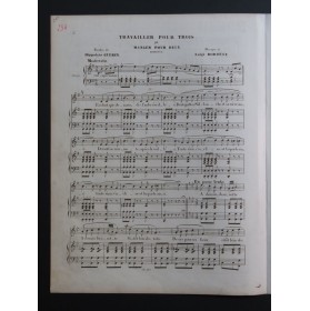 BORDÈSE Luigi Travailler pour trois et Manger pour deux Chant Piano ca1853