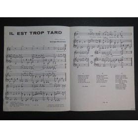 Il est trop tard Georges Moustaki Chant Piano 1969