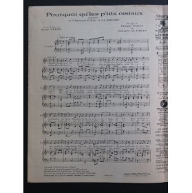 PARÈS Philippe PARYS Georges van Pourquoi qu'les p'tits oisiaux Chant Piano 1928
