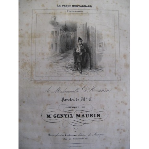 GENTIL MAURIN Le Petit Montagnard Chant Piano ca1840