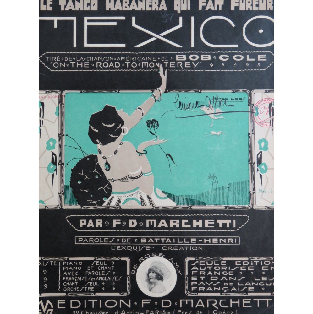 COLE Bob Mexico Chant Piano 1908