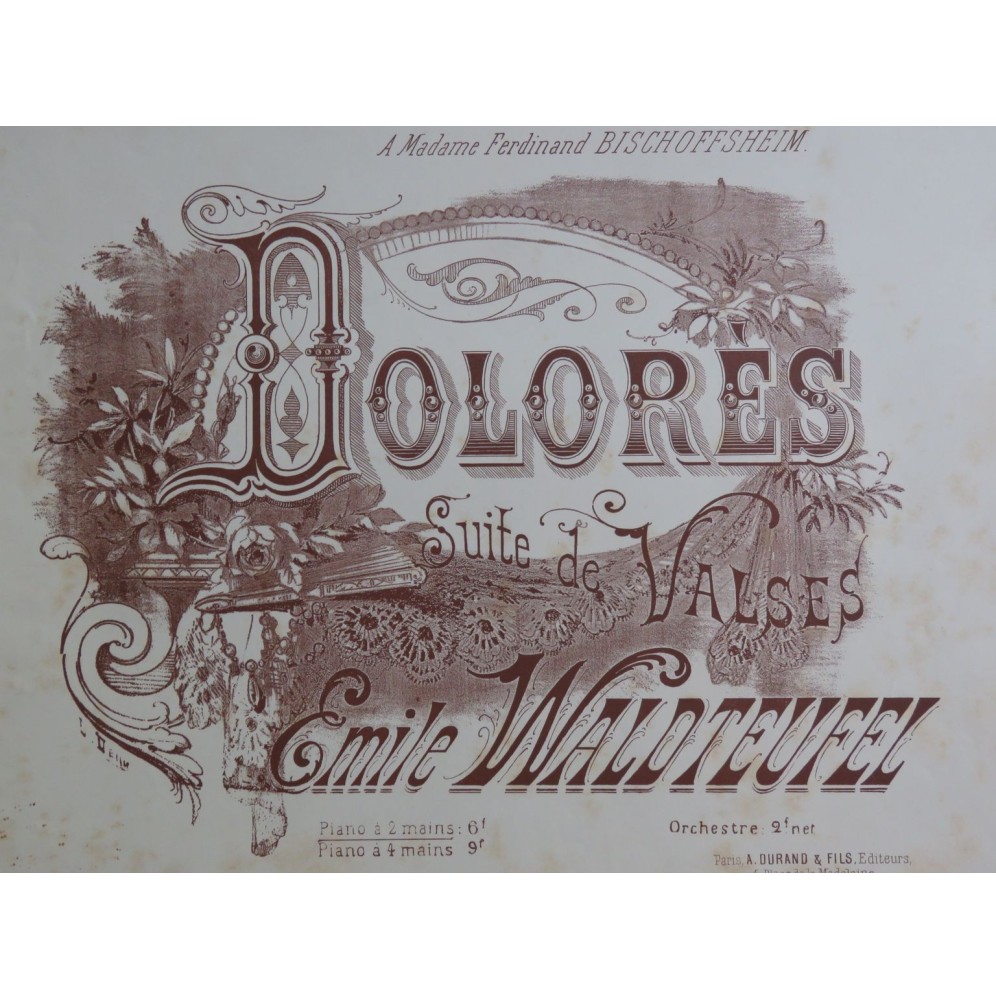 WALDTEUFEL Émile Dolorès Piano ca1880