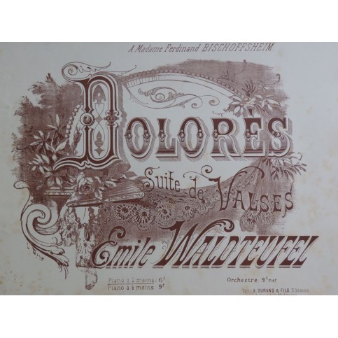WALDTEUFEL Émile Dolorès Piano ca1880