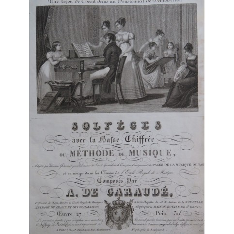 DE GARAUDÉ Alexis Solfèges Méthode de Musique ca1825
