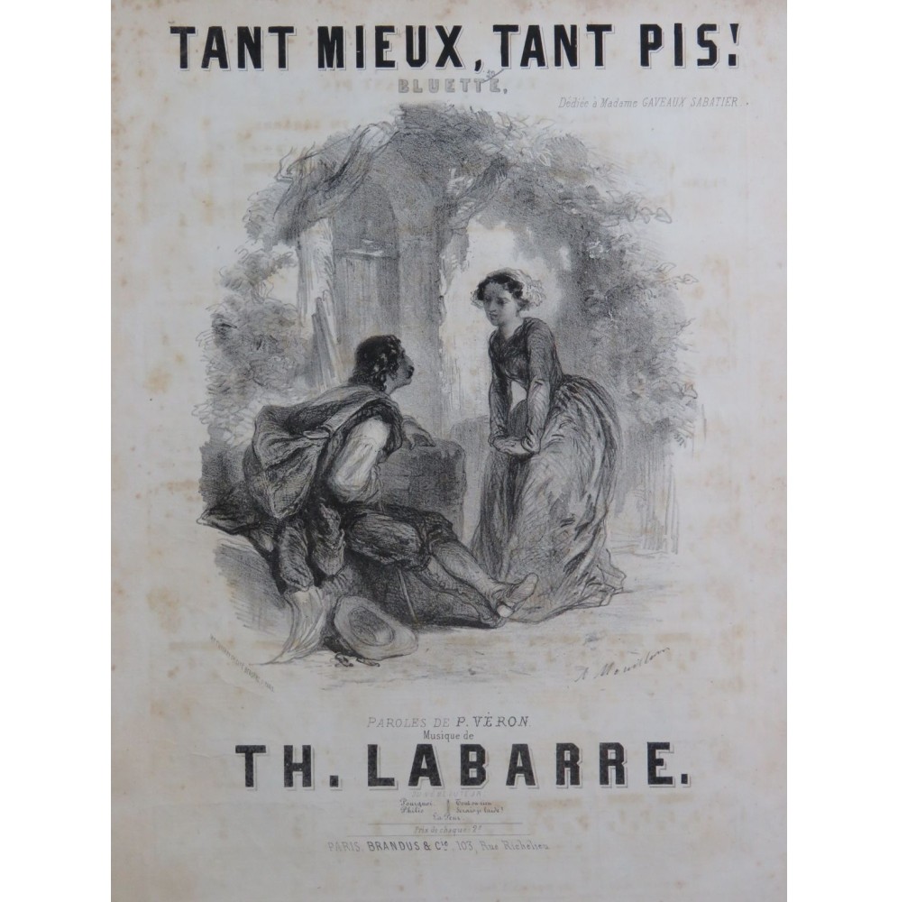 LABARRE Théodore Tant mieux, Tant pis ! Chant Piano ca1853