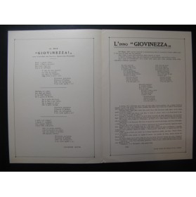 BLANC Giuseppe Giovinezza Chant Piano 1925