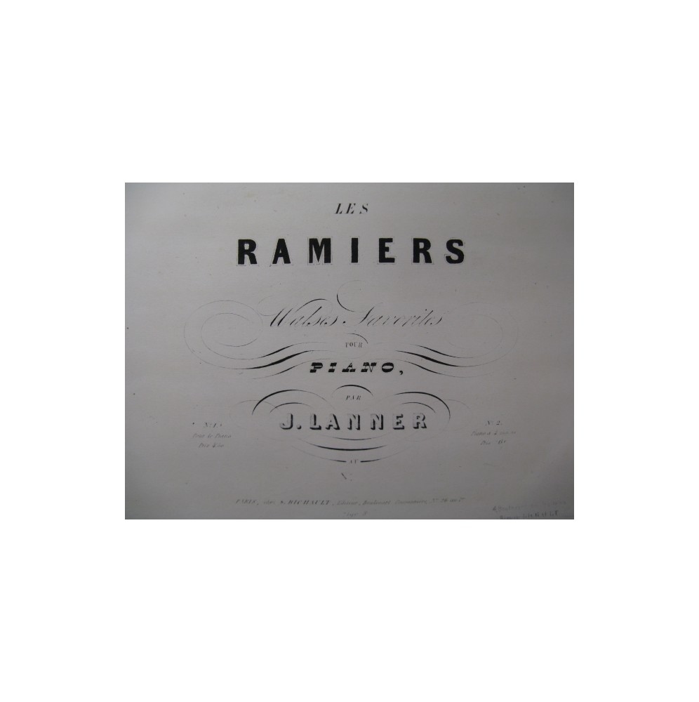 LANNER Joseph Les Ramiers Piano ca1845